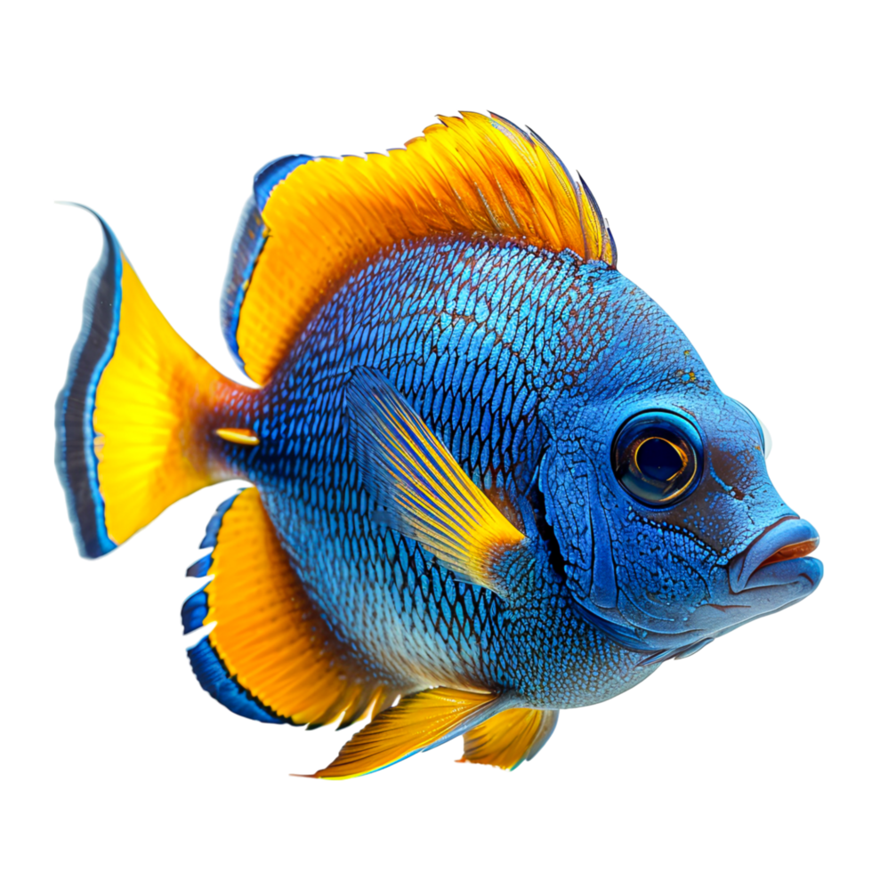 Vibrant Blue Tang Fish for Aquatic Designs and Education png