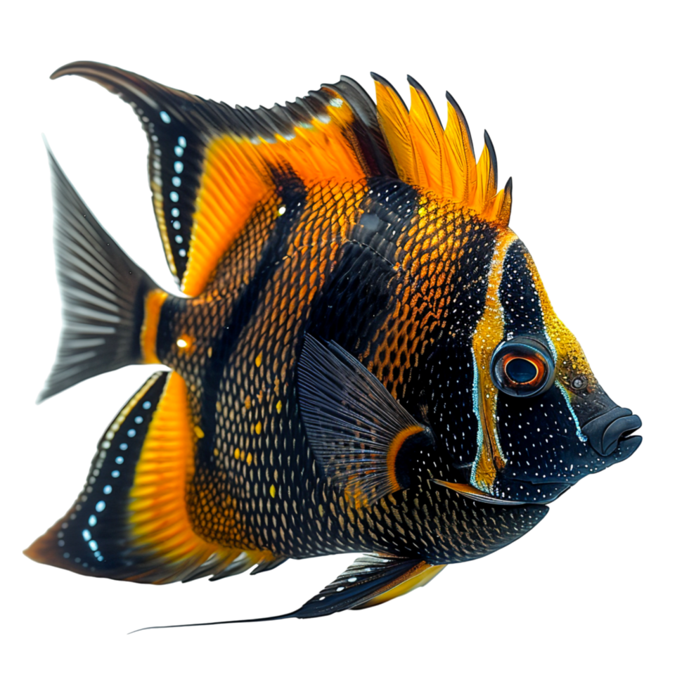 Majestic Angelfish Colorful Tropical Fish with Intricate Patterns png