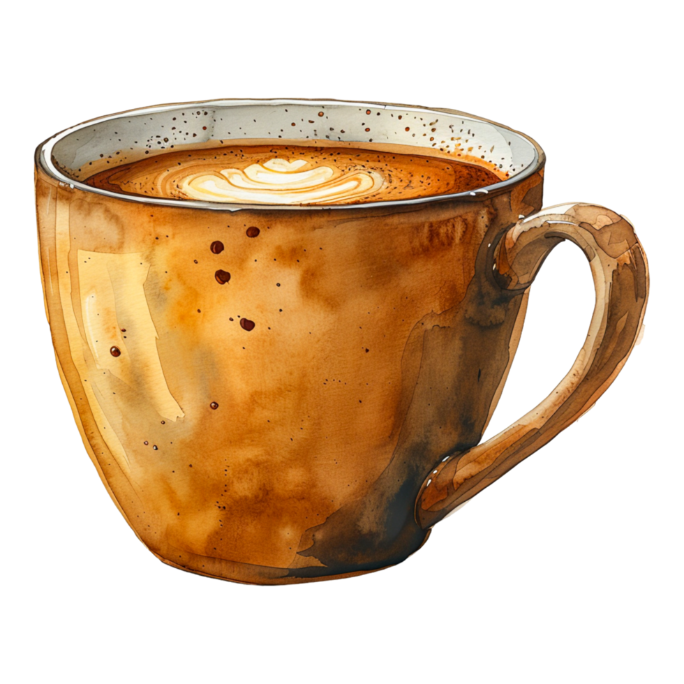 Cozy Coffee Cup Clipart for Office Break - Watercolor Illustration png