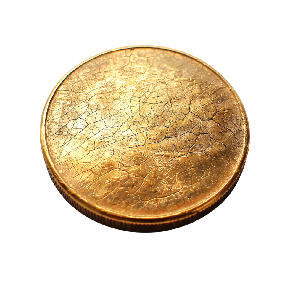 Glittering Gold Coin Symbol of Wealth and Fortune png