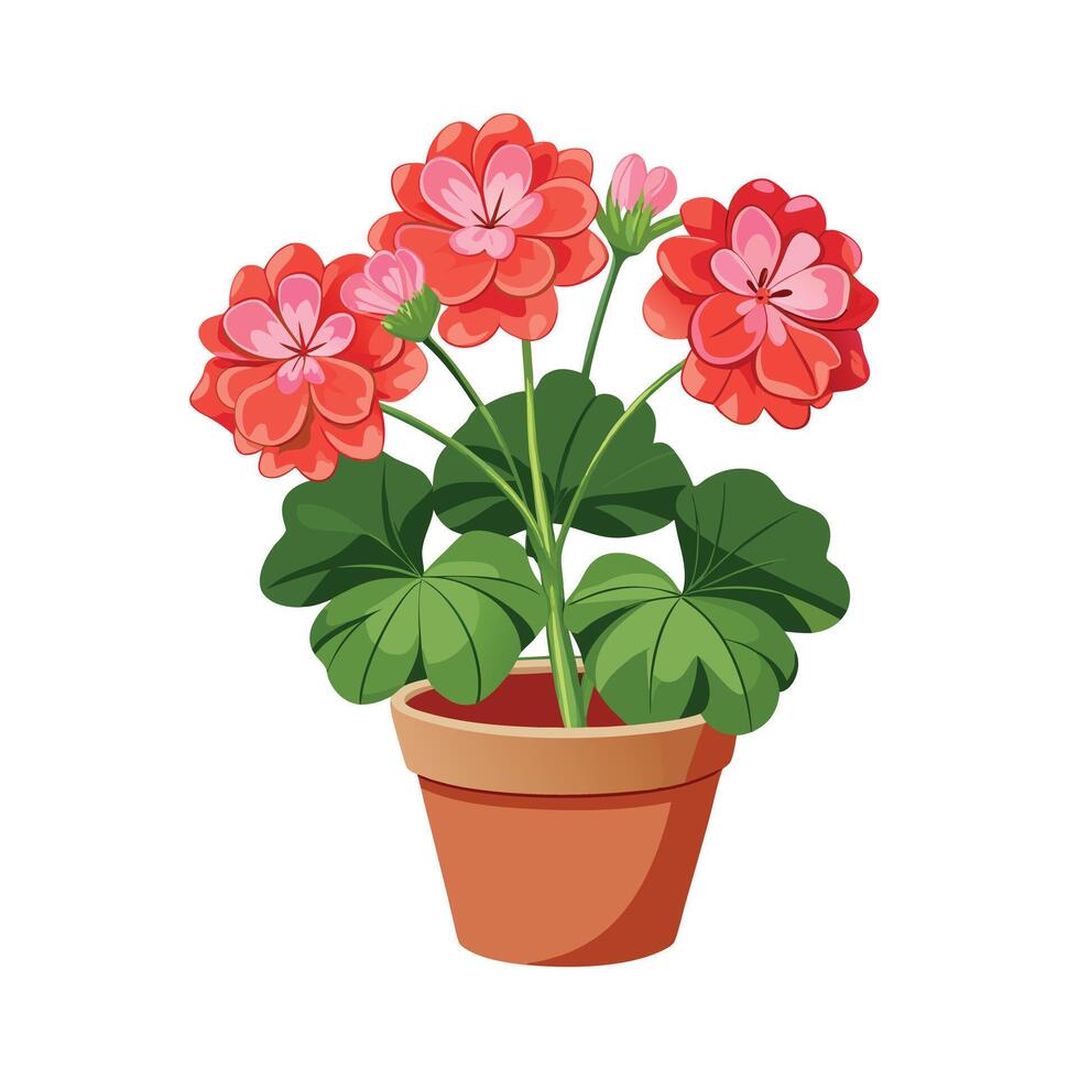 Beautiful Flowerpot Houseplant Illustration vector