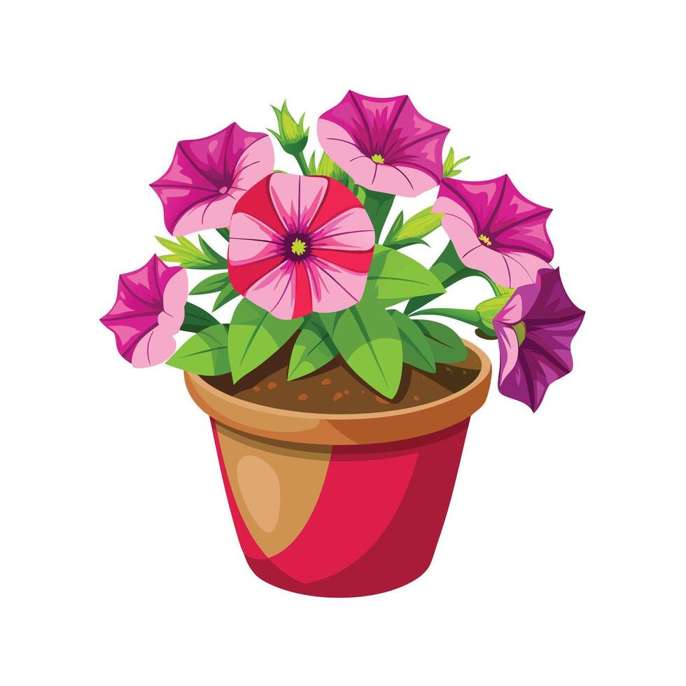 Beautiful Flowerpot Houseplant Illustration vector