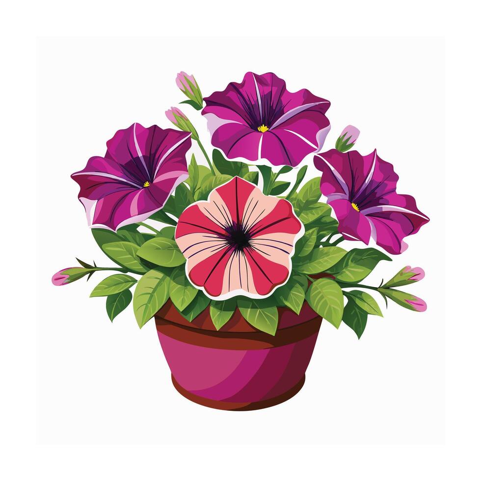 Beautiful Flowerpot Houseplant Illustration vector