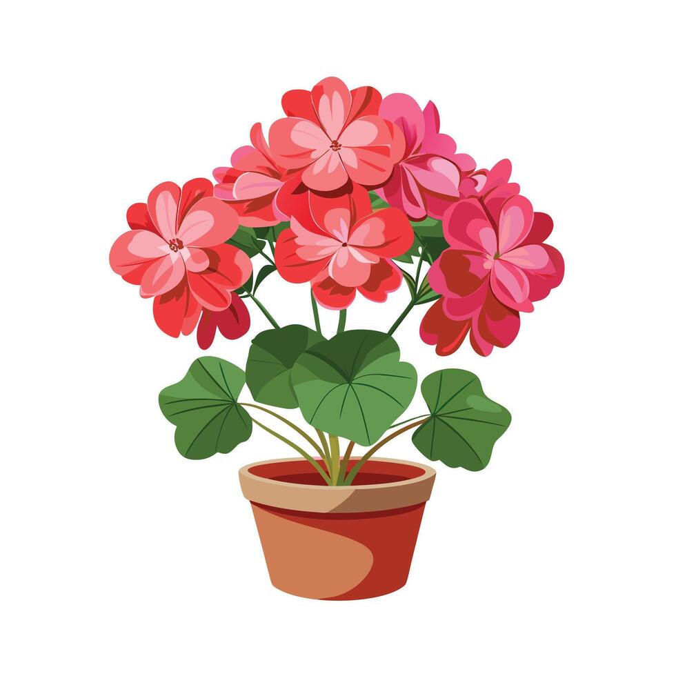 Beautiful Flowerpot Houseplant Illustration vector