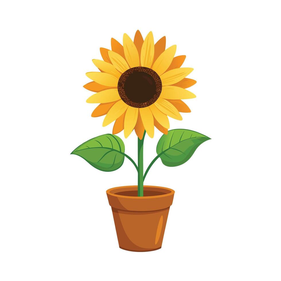Beautiful Flowerpot Houseplant Illustration vector