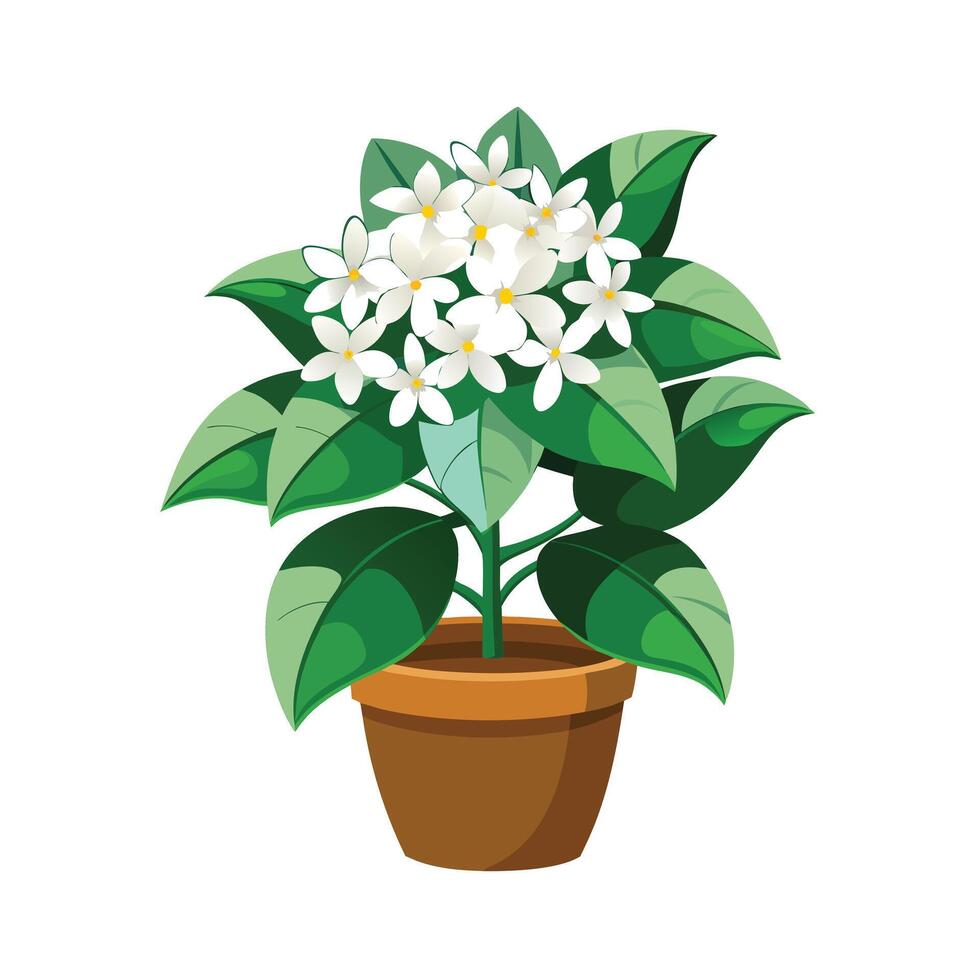 Beautiful Flowerpot Houseplant Illustration vector