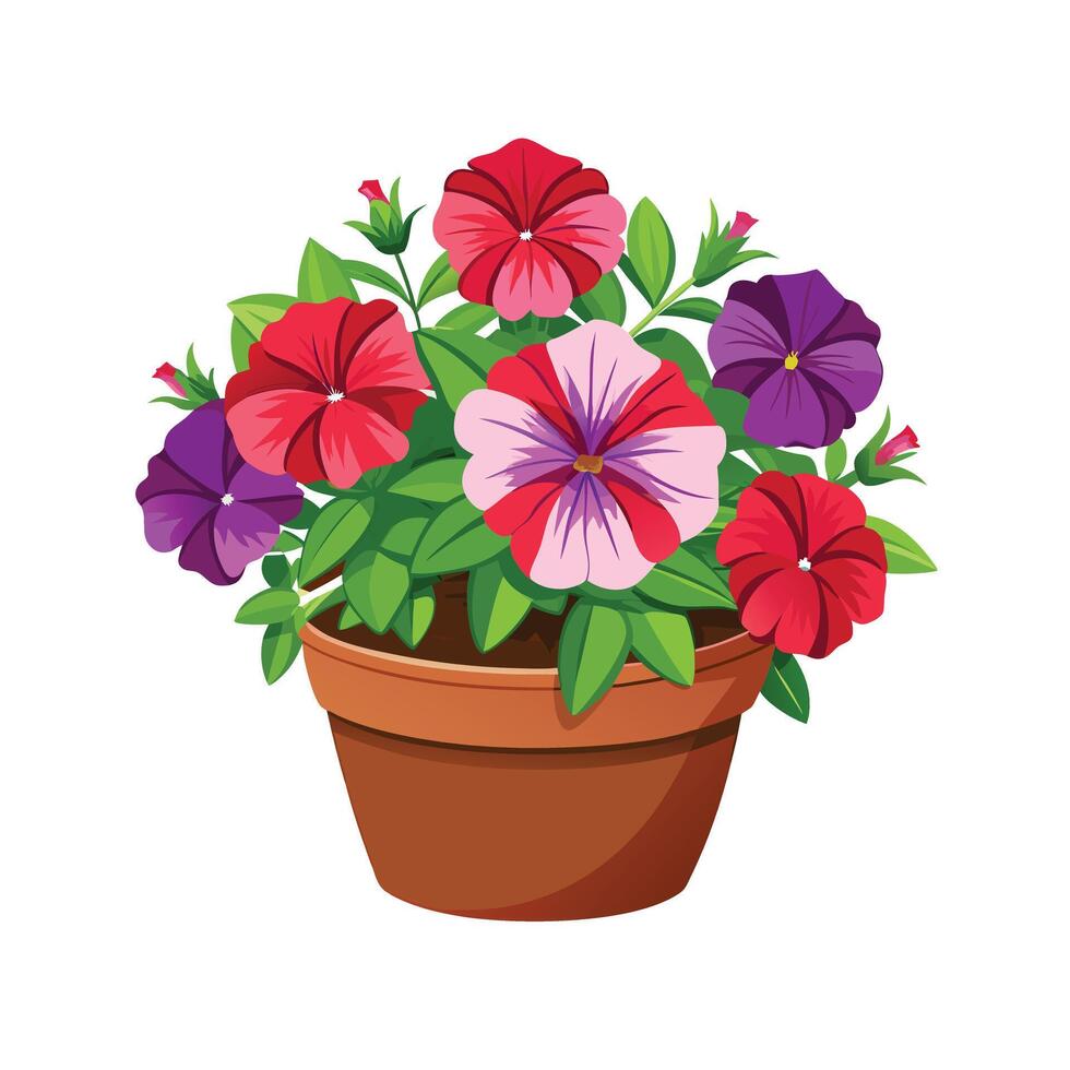 Beautiful Flowerpot Houseplant Illustration vector