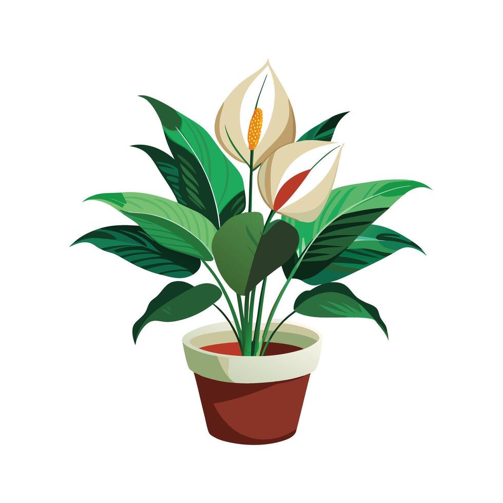 Beautiful Flowerpot Houseplant Illustration vector
