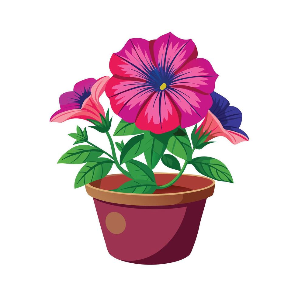 Beautiful Flowerpot Houseplant Illustration vector