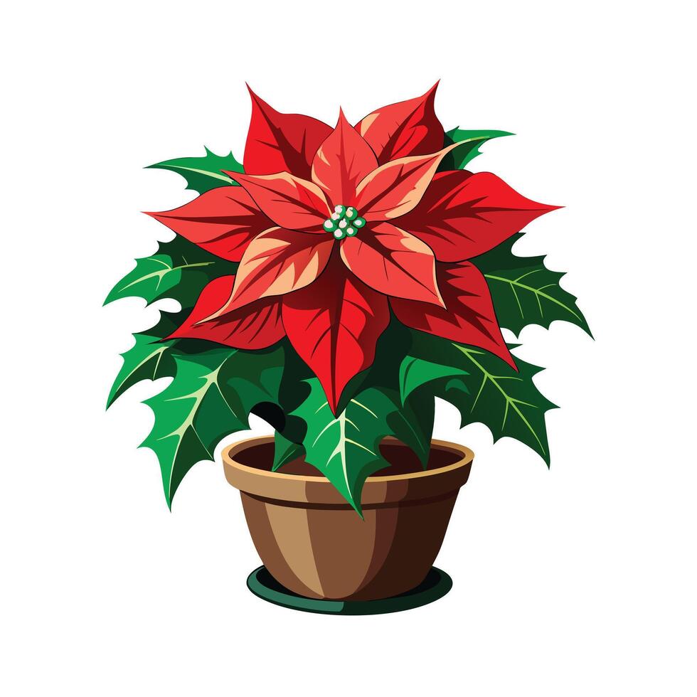 Beautiful Flowerpot Houseplant Illustration vector