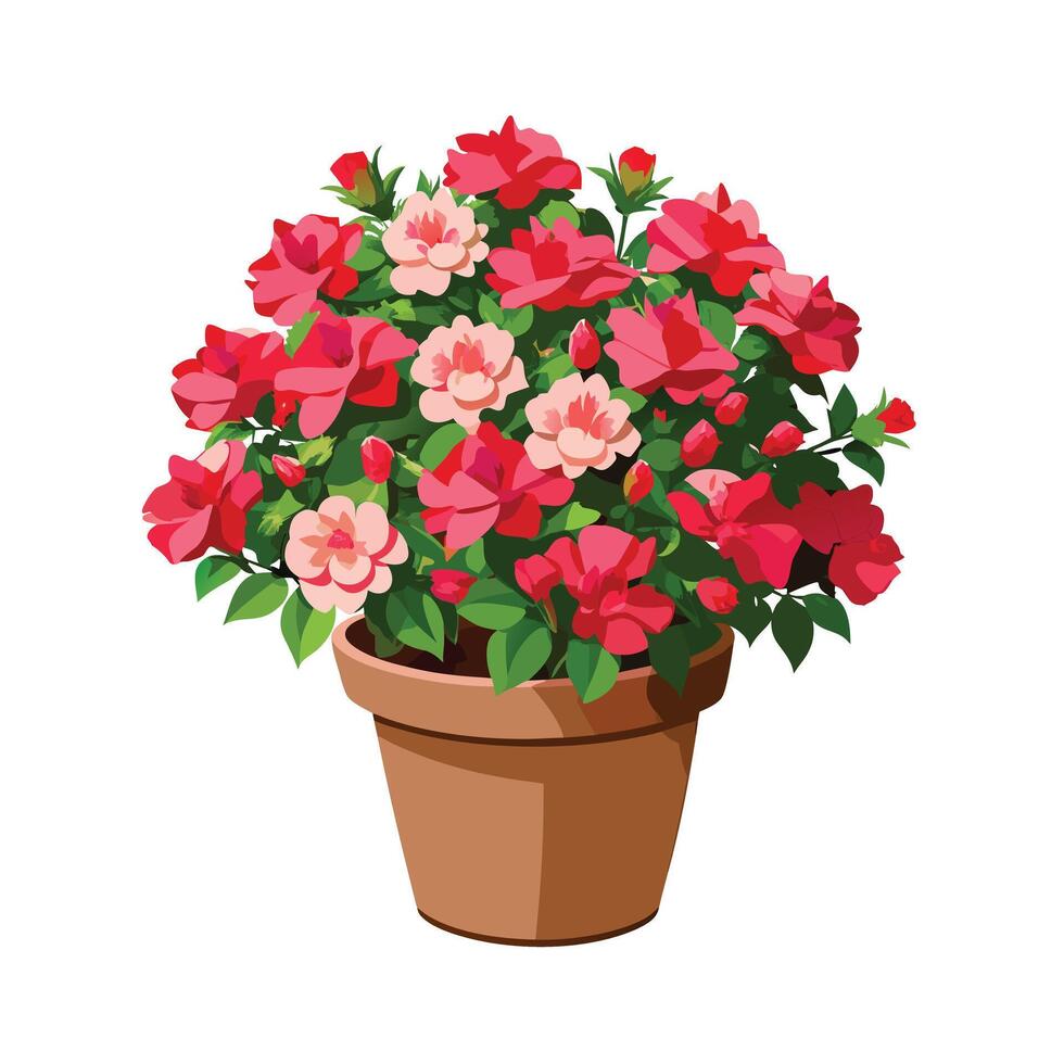 Beautiful Flowerpot Houseplant Illustration vector
