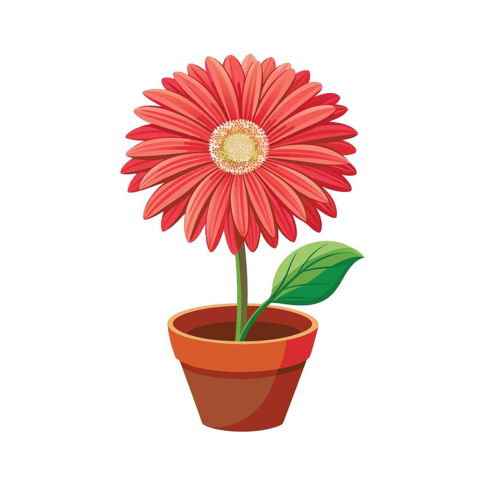 Beautiful Flowerpot Houseplant Illustration vector