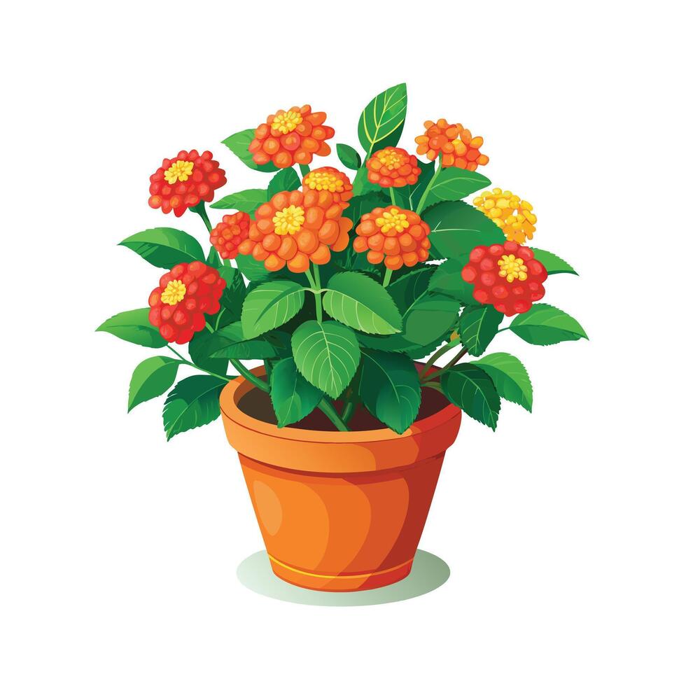 Beautiful Flowerpot Houseplant Illustration vector
