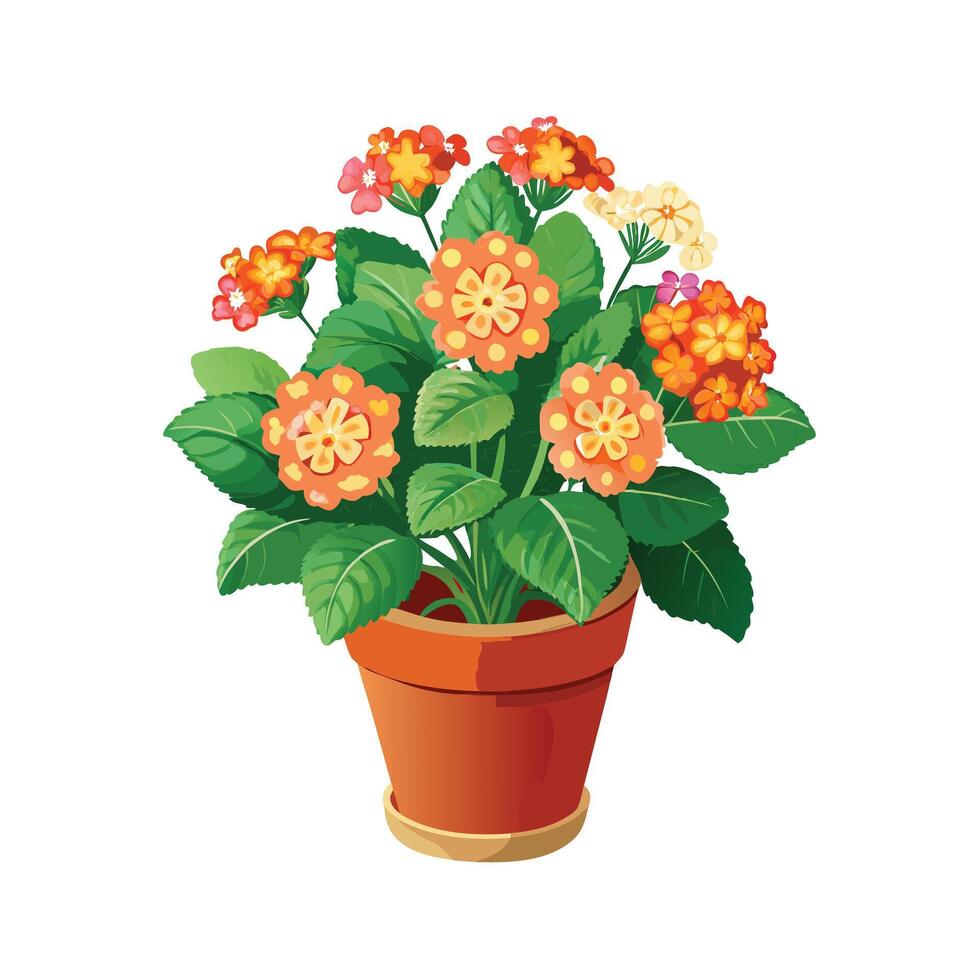 Beautiful Flowerpot Houseplant Illustration vector
