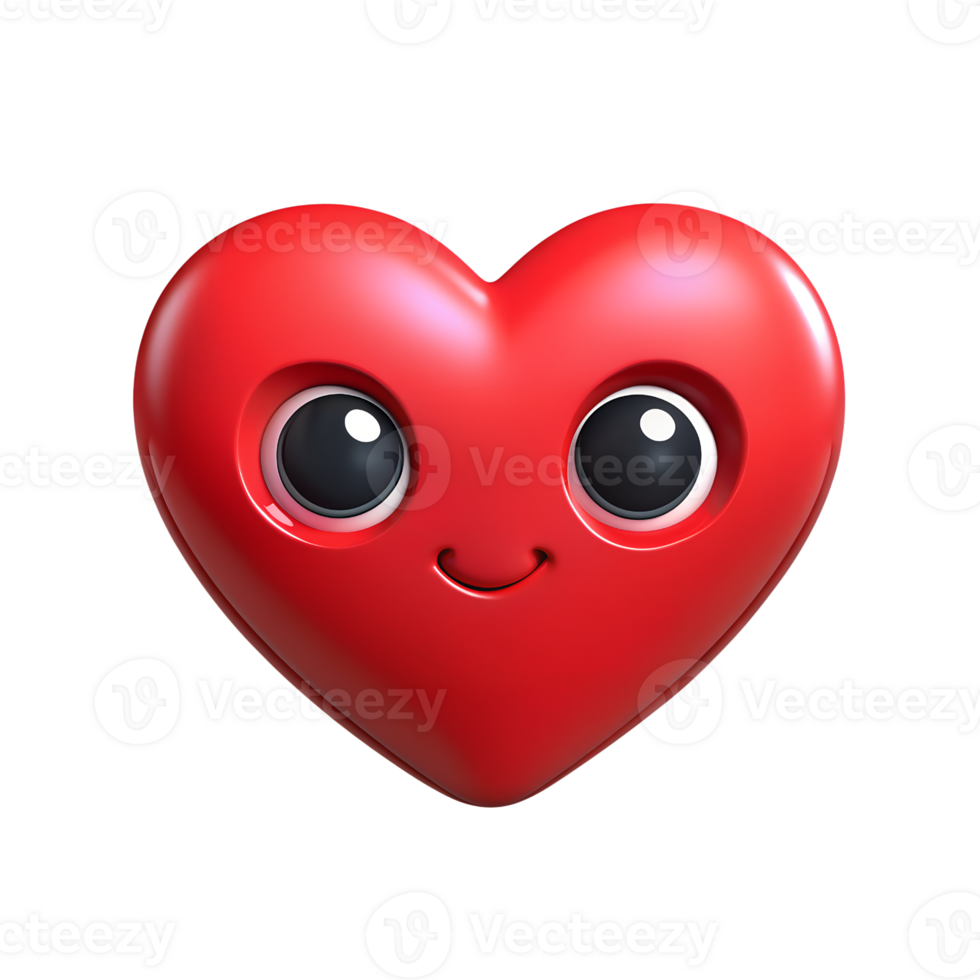 a red heart with big eyes on a transparent background png