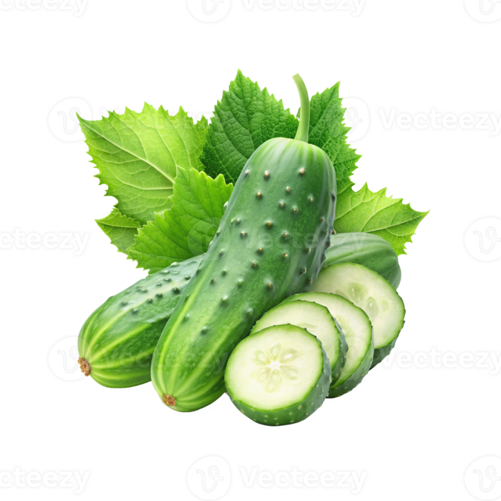cucumber with leaves and flowers png