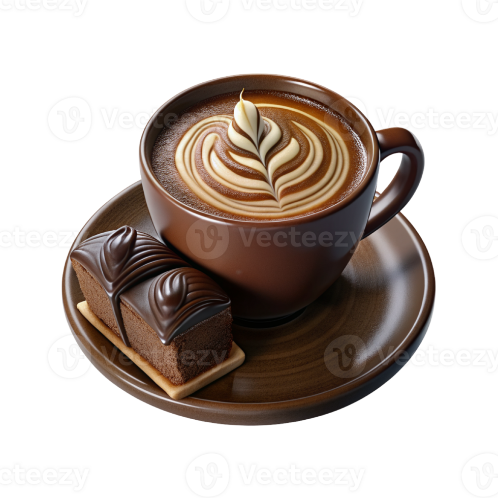 a cup of coffee with a swirl of chocolate on top png