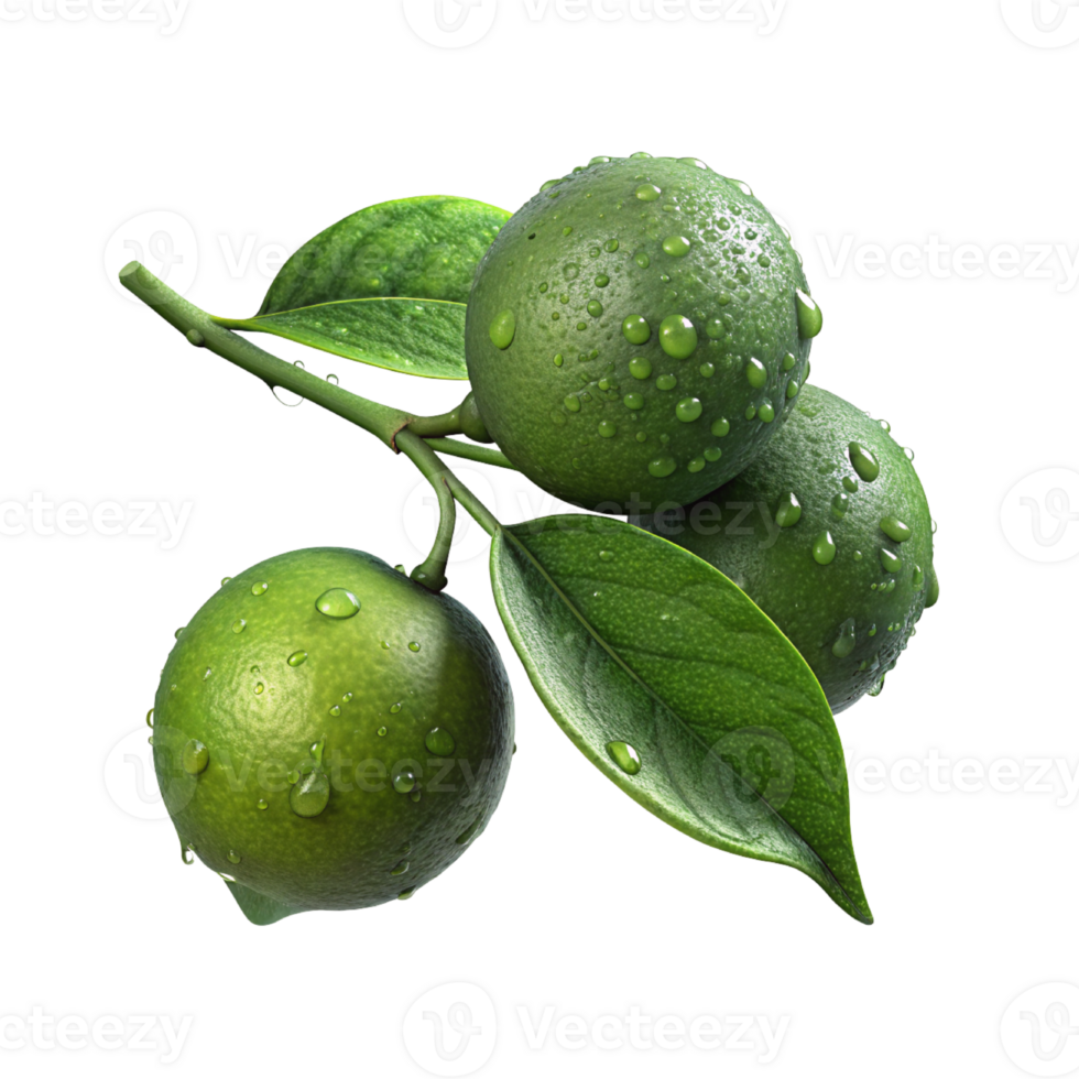 Lime branches from trees. With Dew Drops png