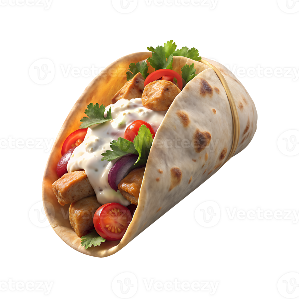Chicken gyros with vegetables png