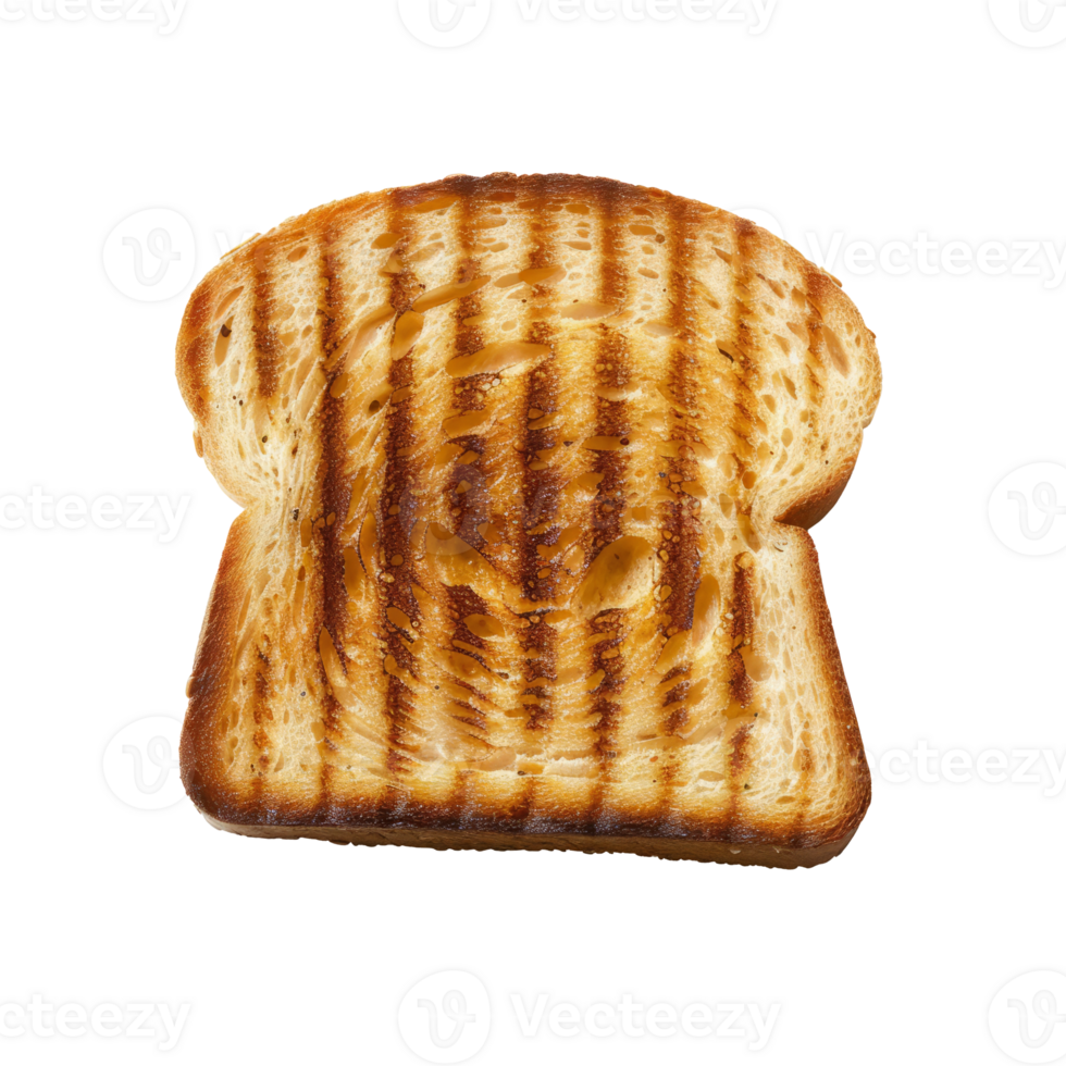 Charred toasted bread with grilled marks png