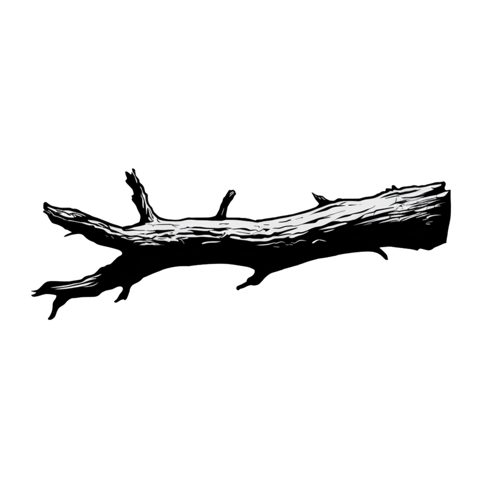a black and white drawing of a tree branch. Generated AI png