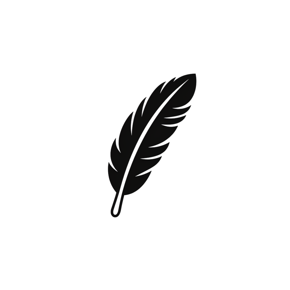 feather icon isolated on transparent background. Generated AI png