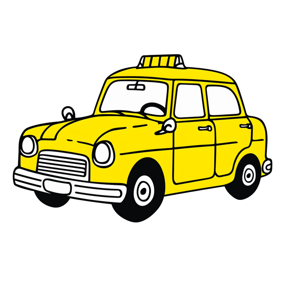 cartoon taxi cab clip art. Generated AI png