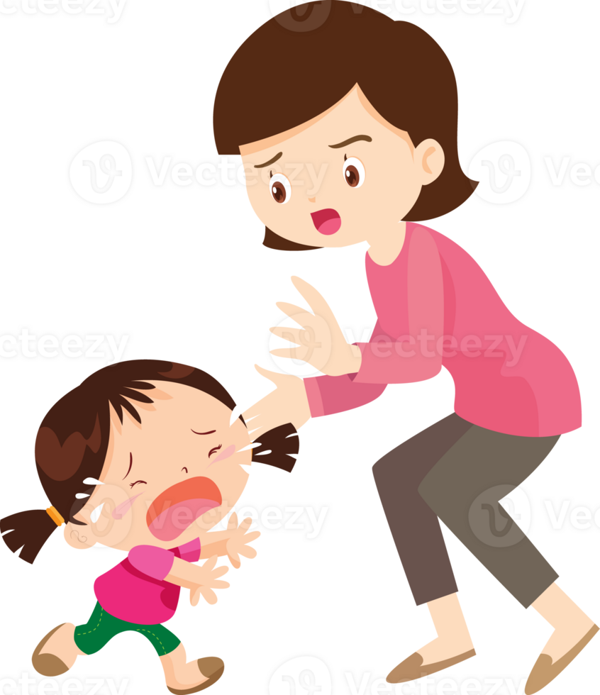 Comforting sad children with parent or teacher png