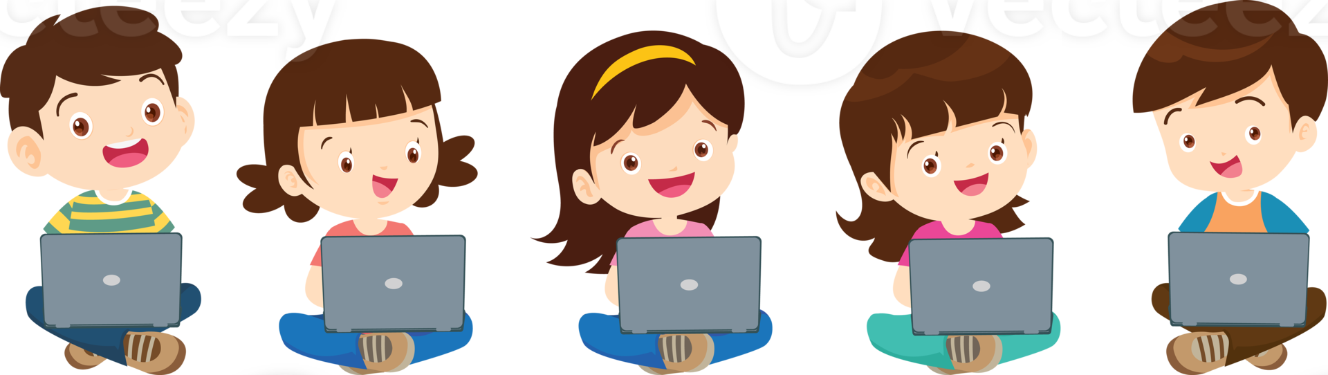 students with computer learning,Online class technology png