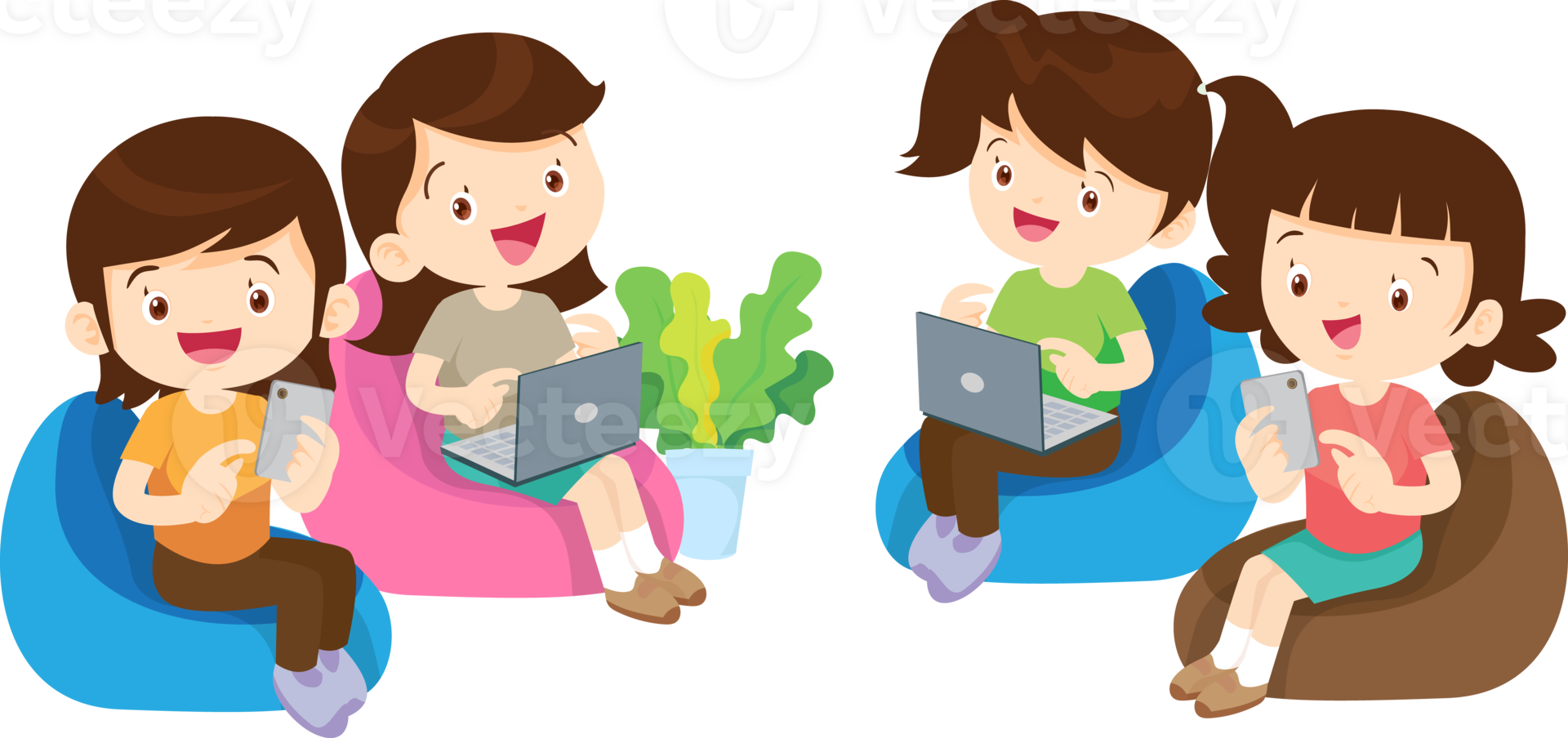 students with computer learning,Online class technology png