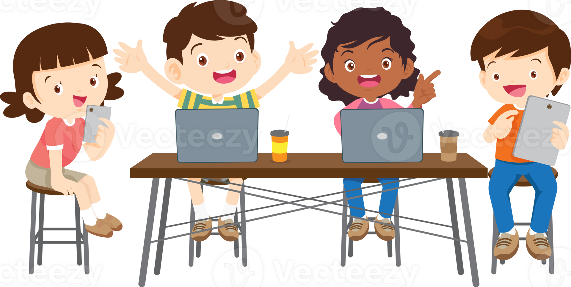 students with computer learning,Online class technology 47650302 PNG
