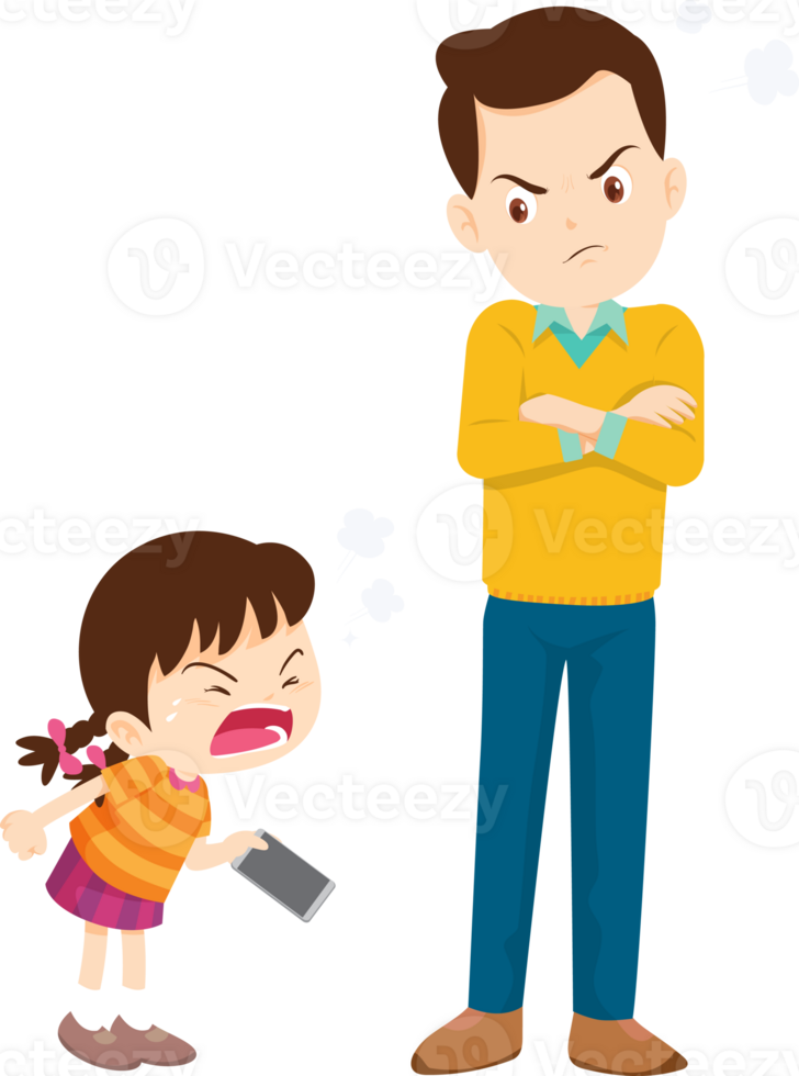 parent angry scold kid mobile phone addicted png