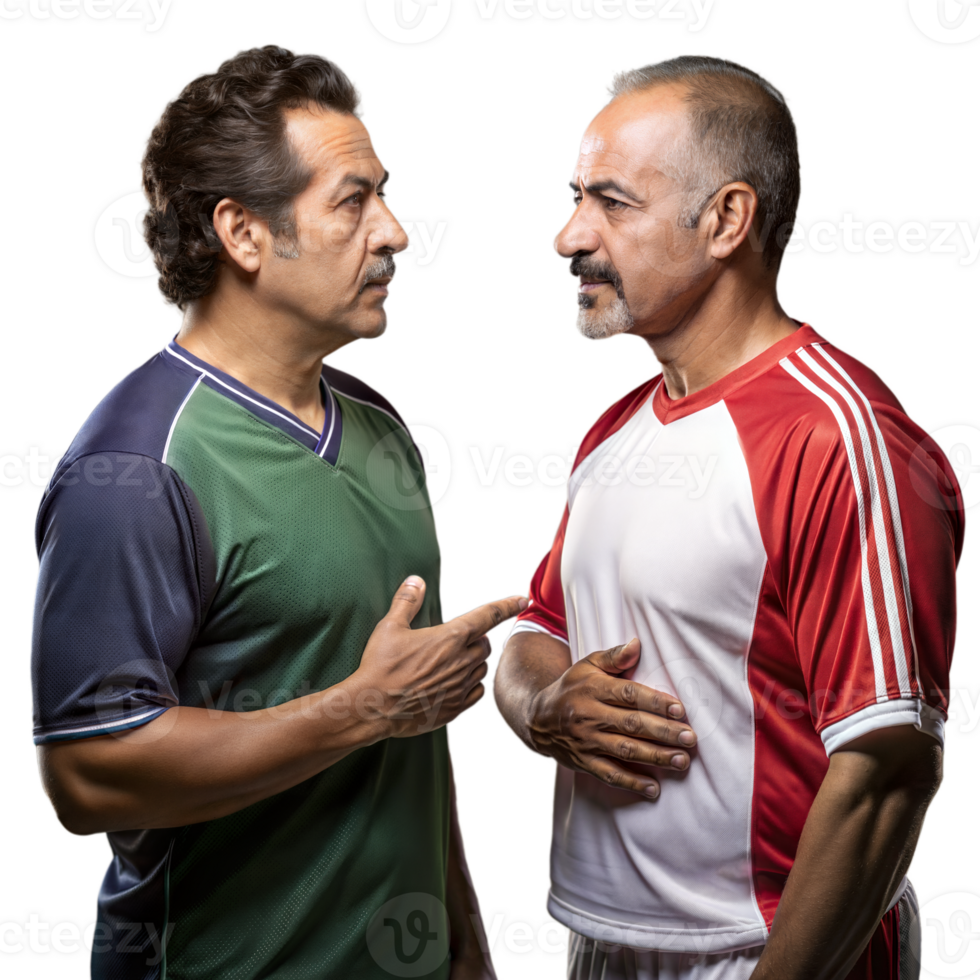 Two Men Arguing During Soccer Game png