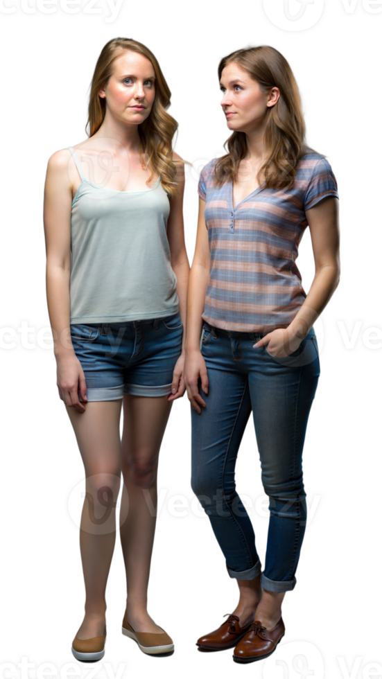 Two Young Women Standing Side By Side png