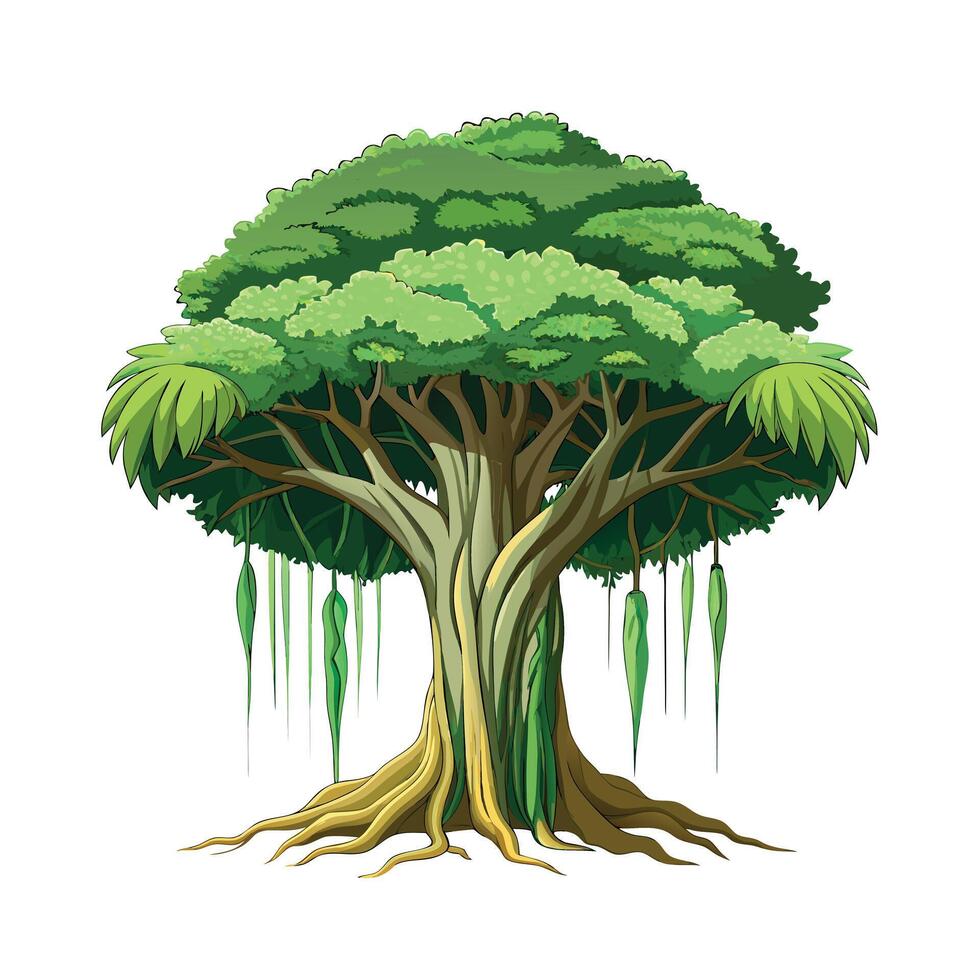 Beautiful Single Big Tree Illustration vector