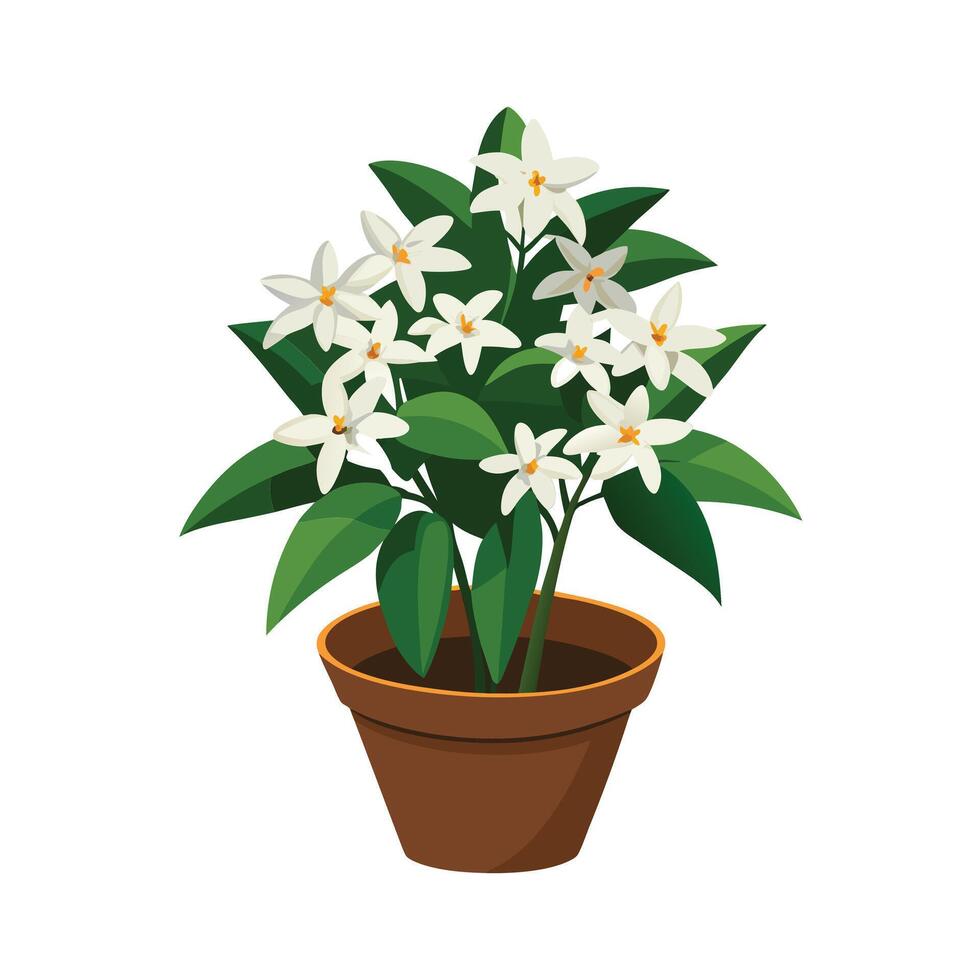 Beautiful Flowerpot Houseplant Illustration vector