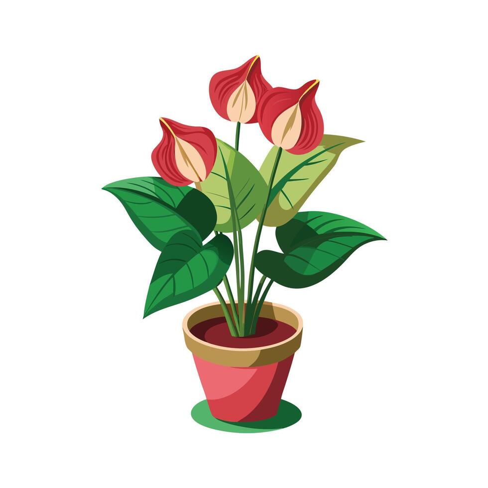 Beautiful Flowerpot Houseplant Illustration vector