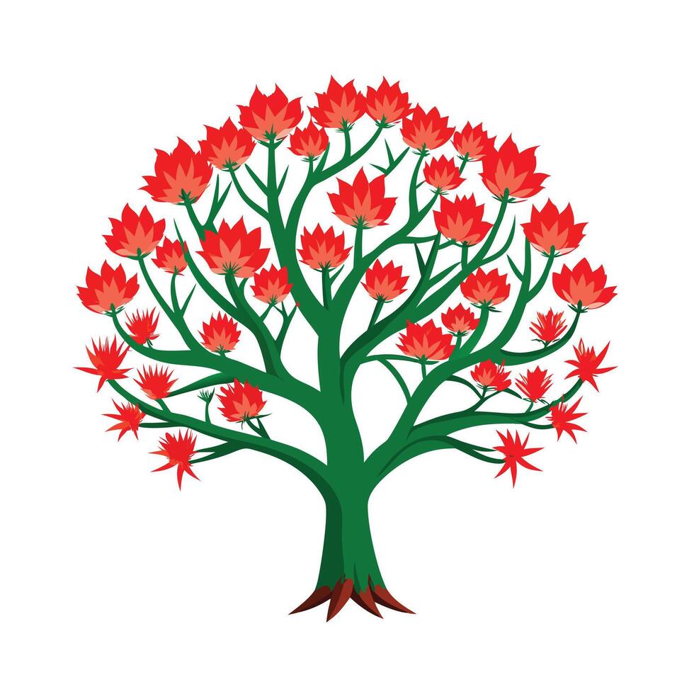 Beautiful Single Big Tree Illustration vector