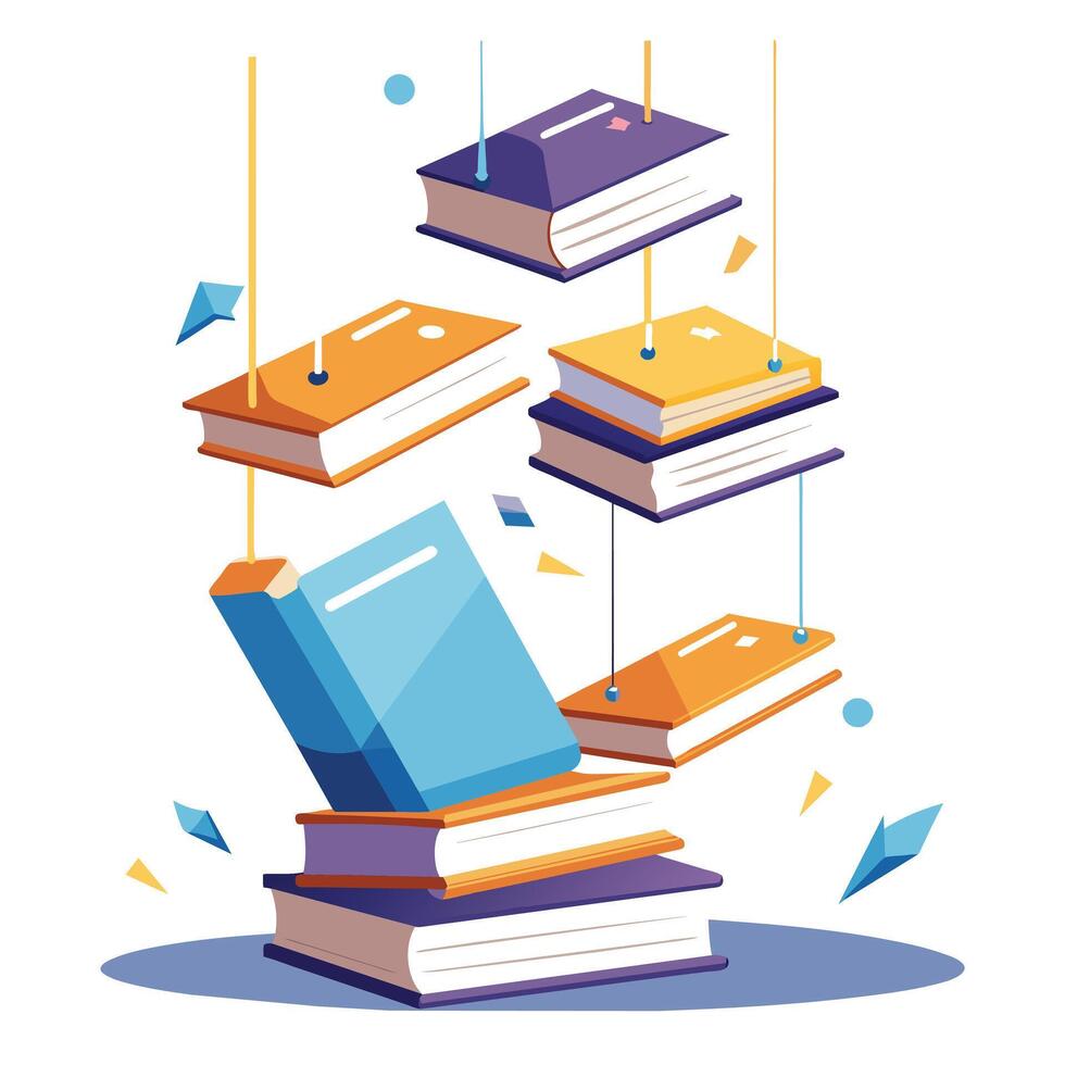 Book stack Illustration concept vector