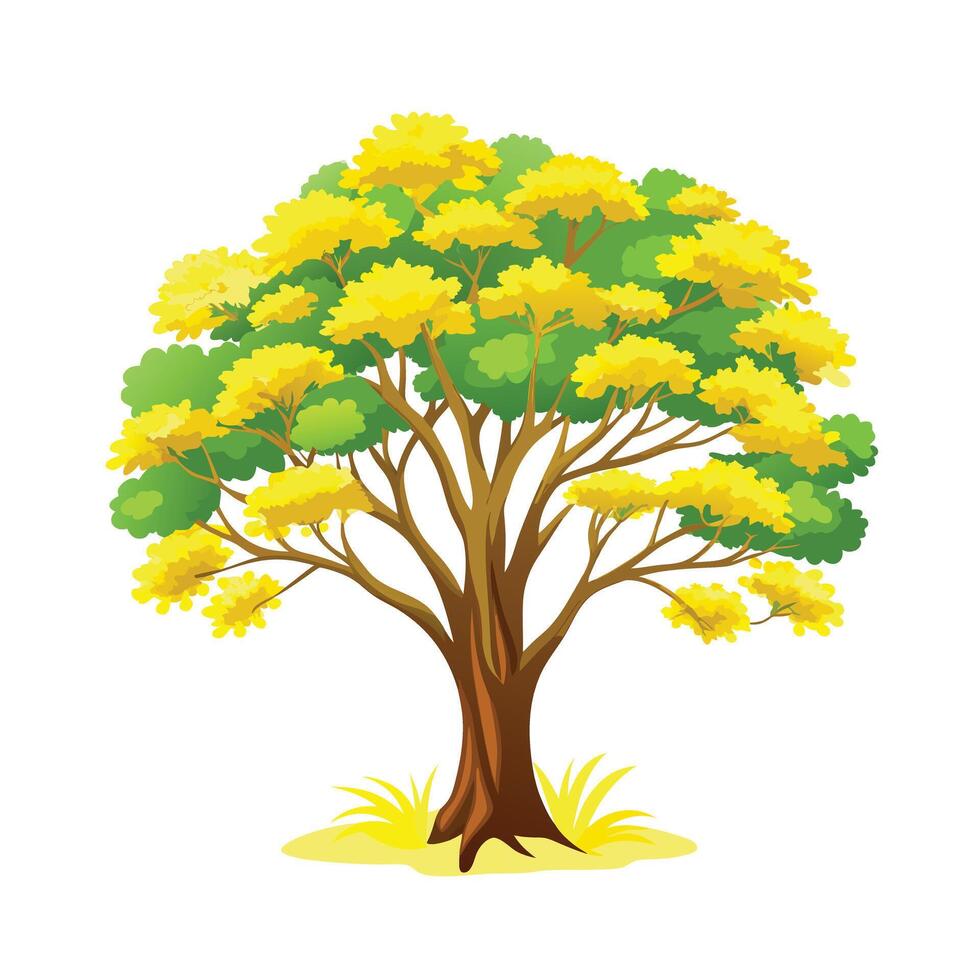 Beautiful Single Big Tree Illustration vector