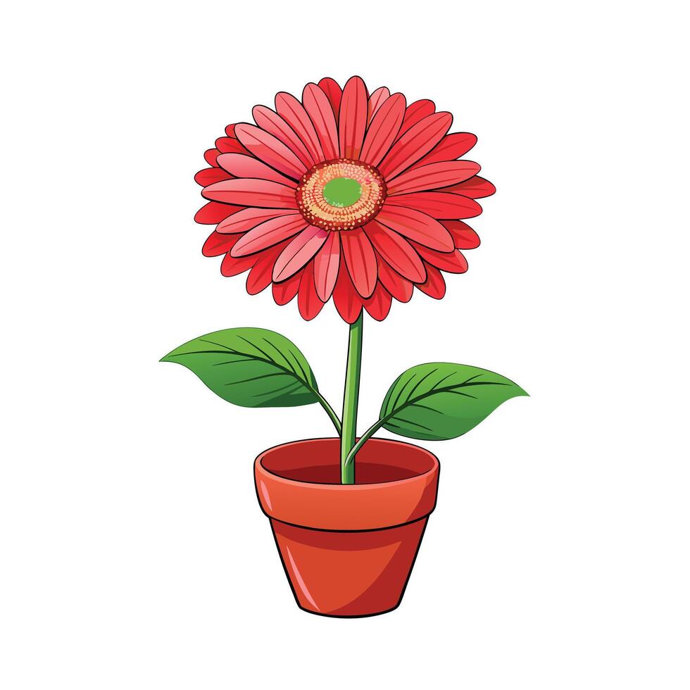 Beautiful Flowerpot Houseplant Illustration vector
