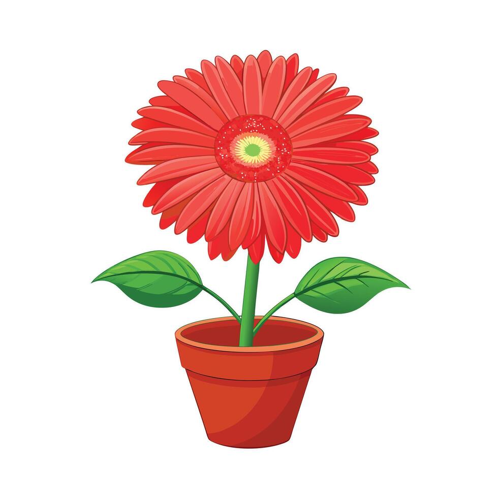 Beautiful Flowerpot Houseplant Illustration vector