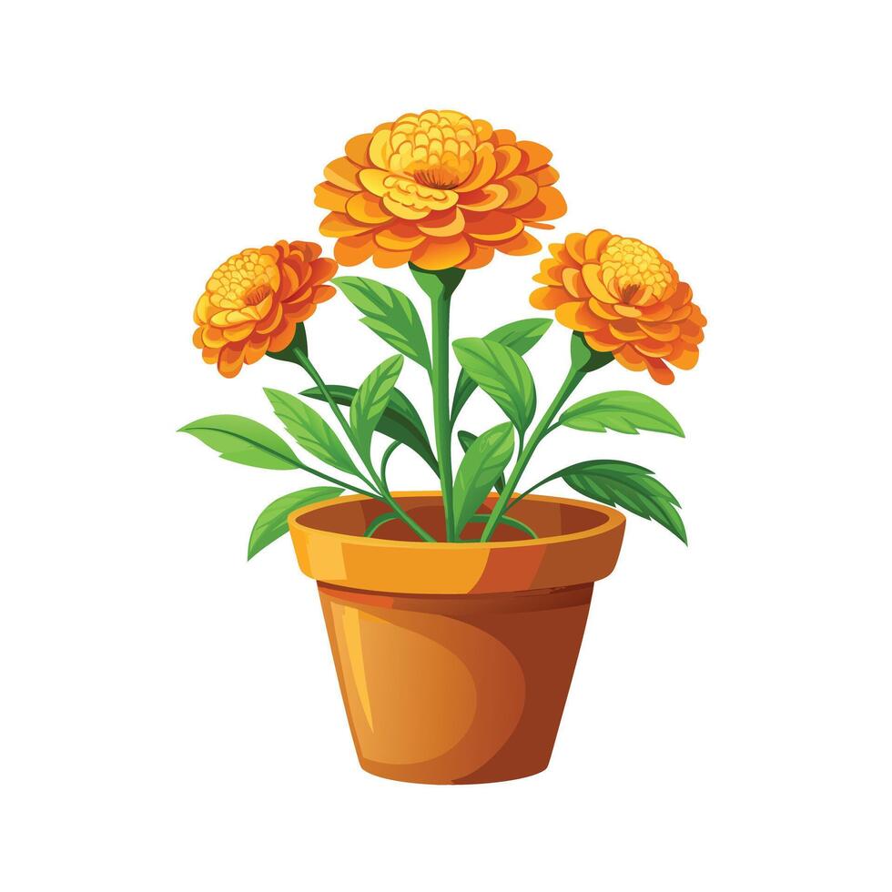 Beautiful Flowerpot Houseplant Illustration vector