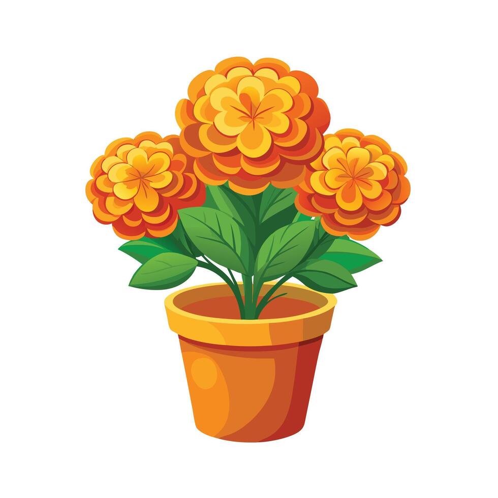 Beautiful Flowerpot Houseplant Illustration vector