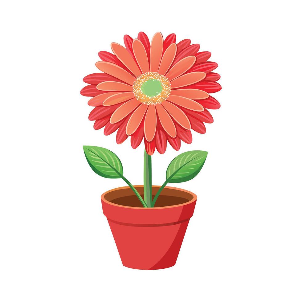 Beautiful Flowerpot Houseplant Illustration vector