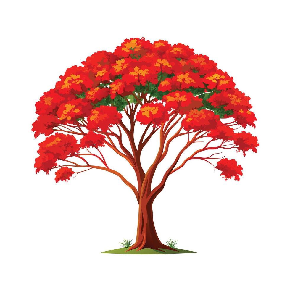 Beautiful Single Big Tree Illustration vector