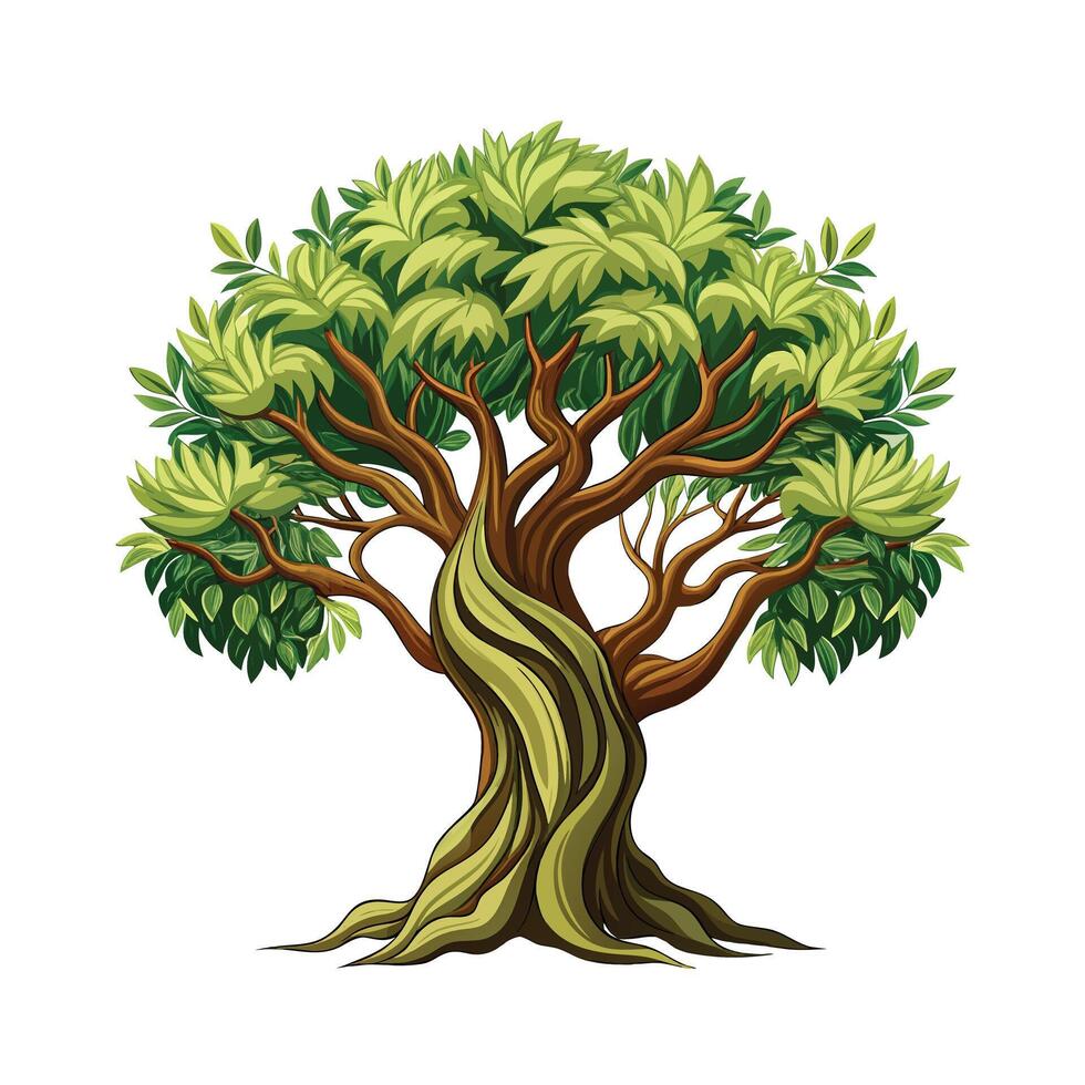 Beautiful Single Big Tree Illustration vector