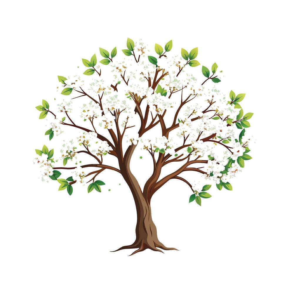 Beautiful Single Big Tree Illustration vector