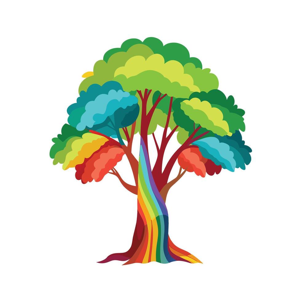 Beautiful Single Big Tree Illustration vector