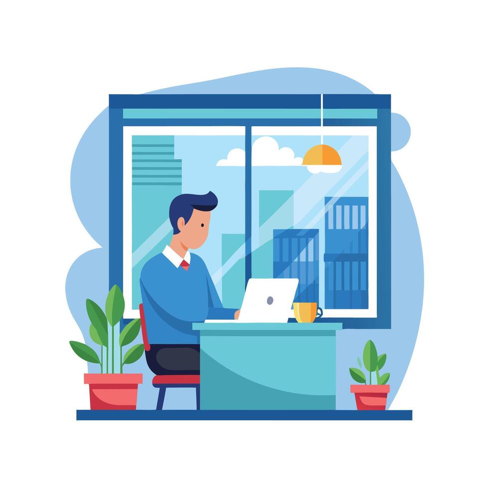 Realistic Office Moments Illustration Concepts vector